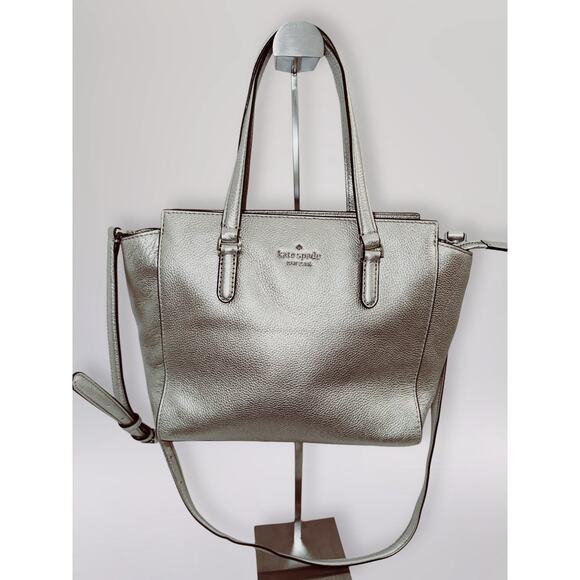 Kate Spade Metallic Jackson Leather Medium Satchel Crossbody Bag - Picture 5 of 16